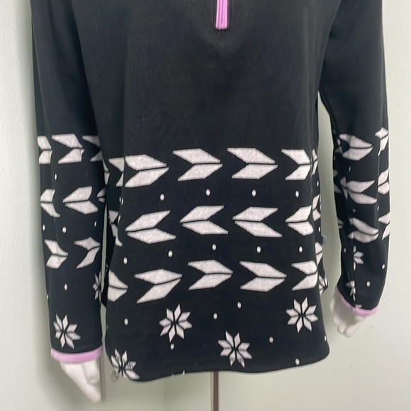 T BY Talbots RAGLAN HALF ZIP PULLOVER - GEO JACQUARD Size Medium - Picture 5 of 11